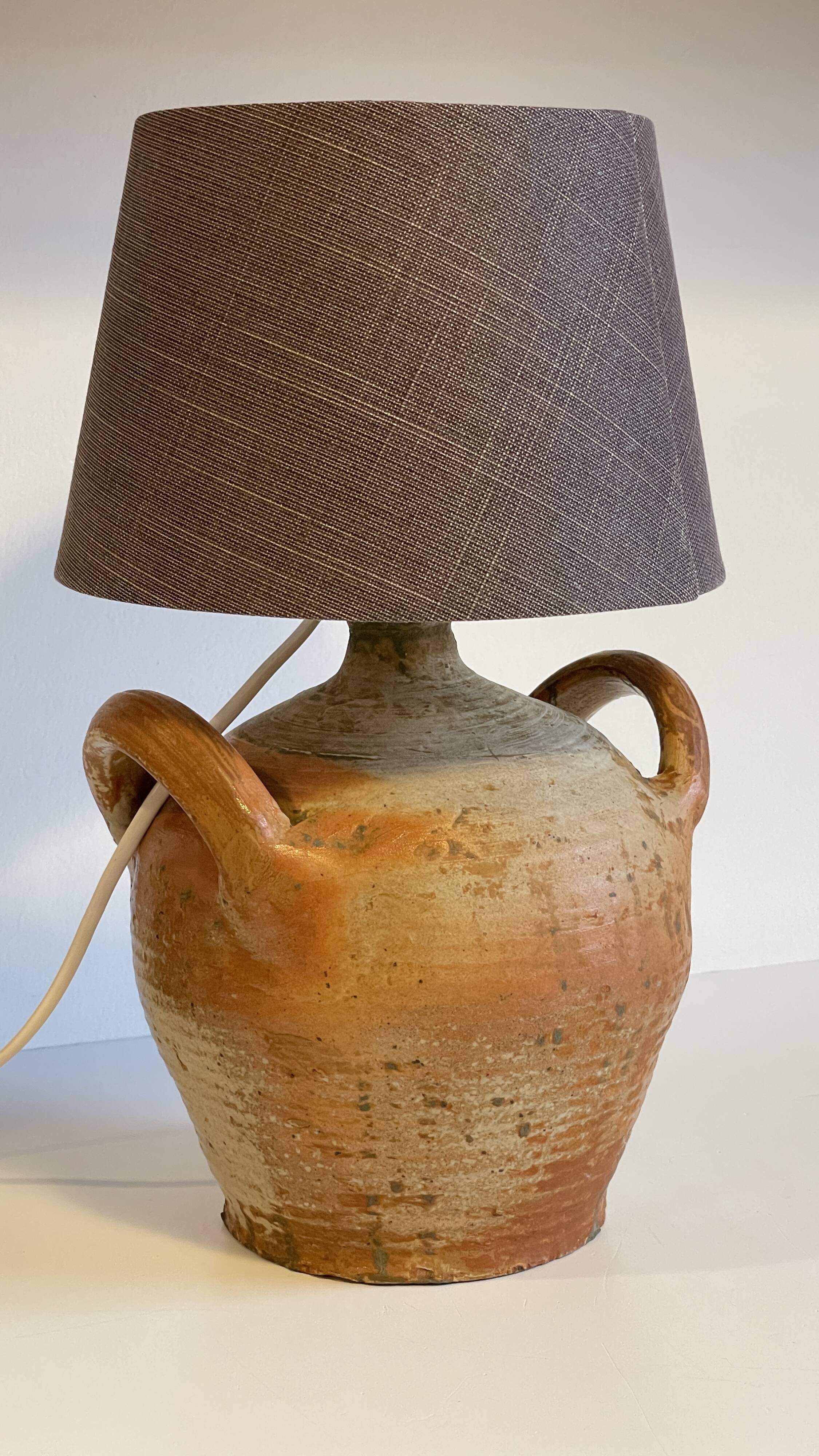 Vintage handmade pottery lamp