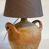 Vintage handmade pottery lamp