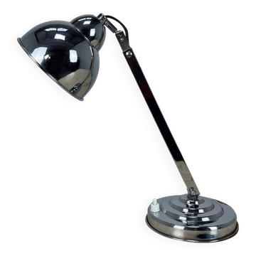 Lampe de bureau moderniste Art Déco, métal chromé, années 30/40