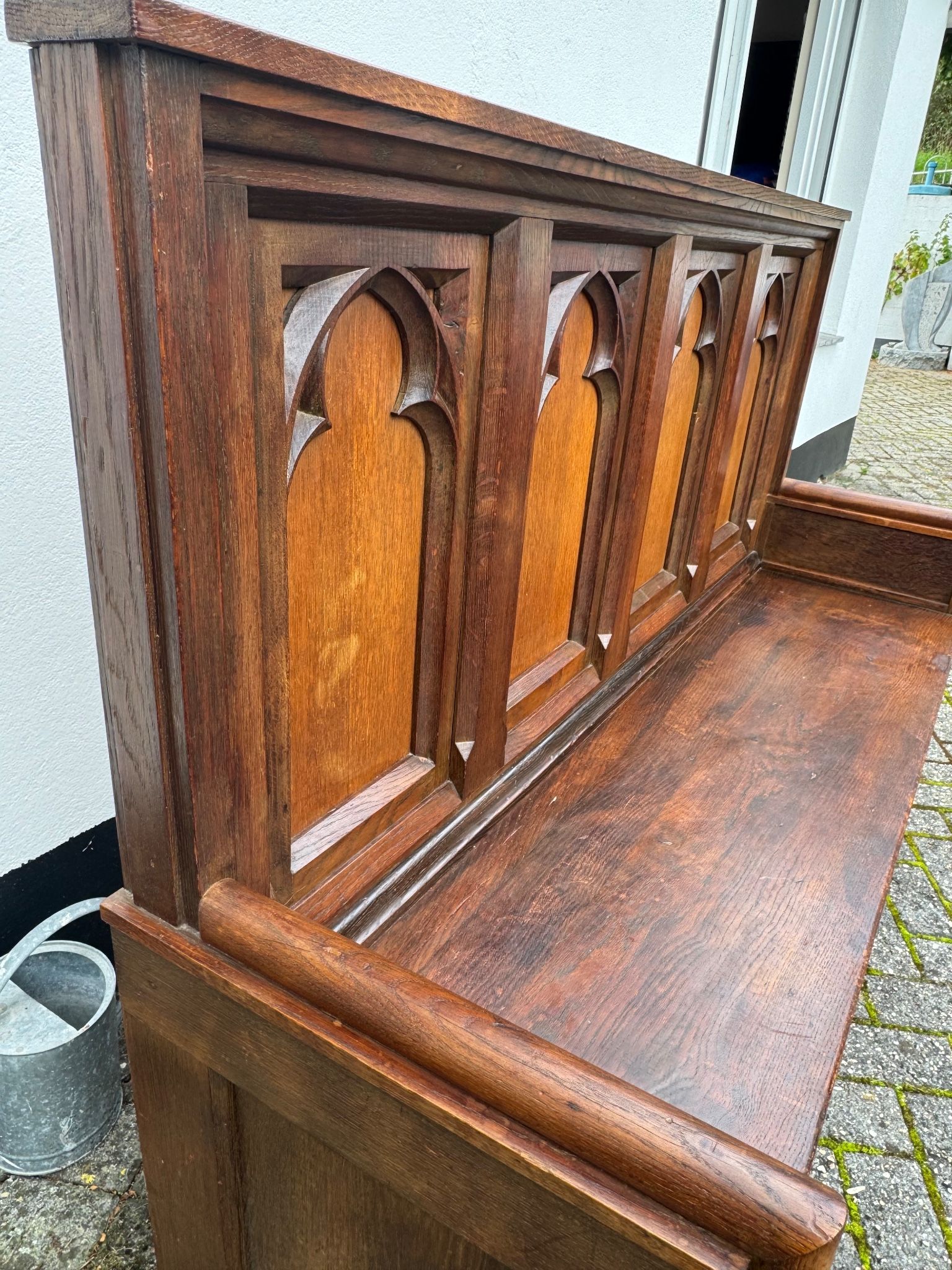 Gothic Revival Wooden Bench