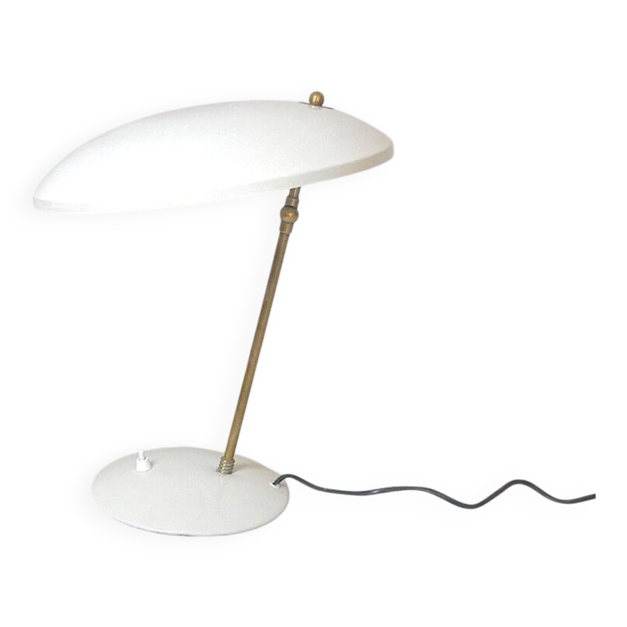 Mid-Century table lamp in aluminium and brass, Italy, 1950s