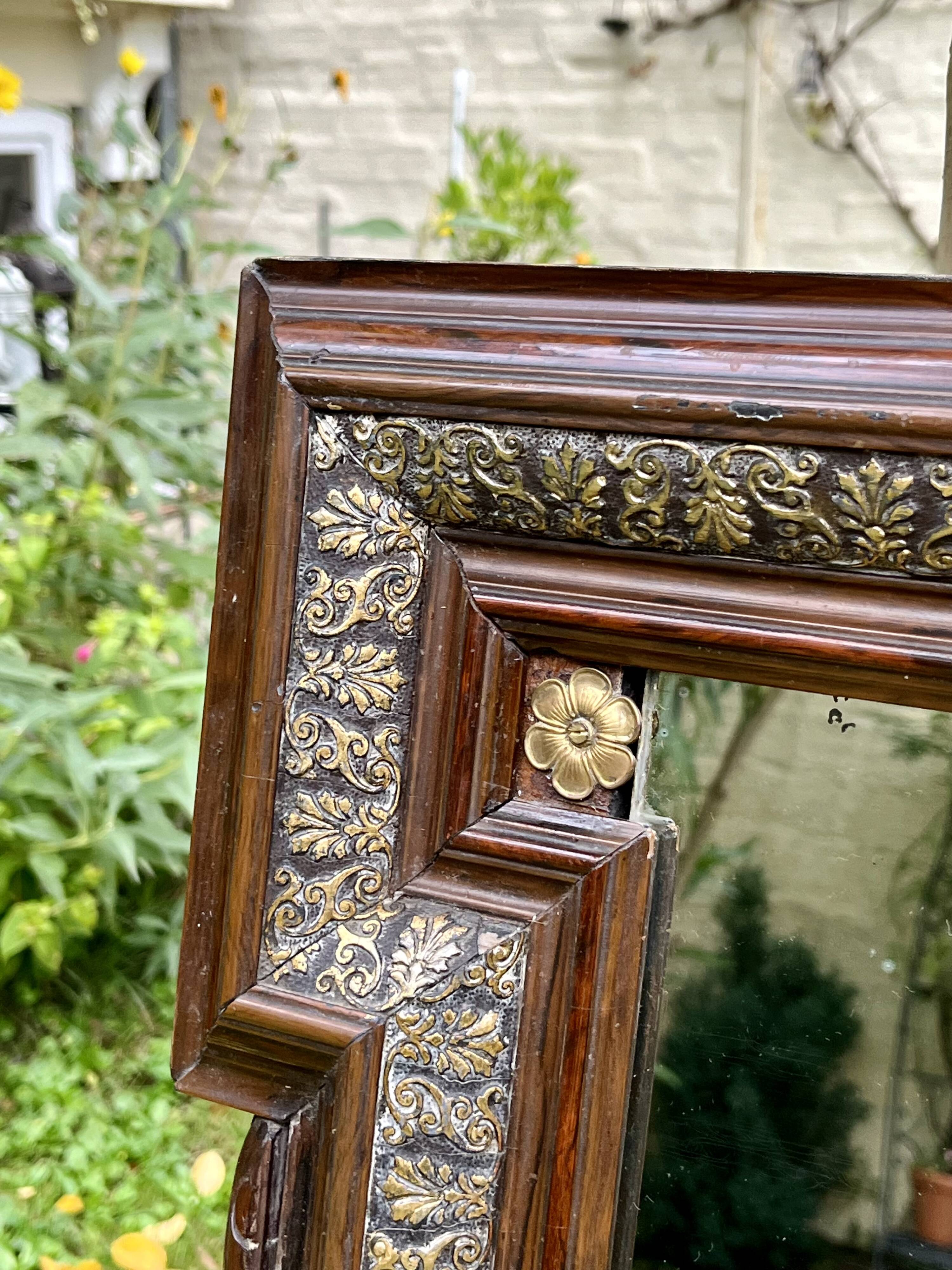 Corner mirror - wood and gilded brass - Napoleon style