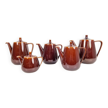 Porcelain Tea Pots from Villeroy & Boch, 1960s, Set of 5