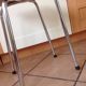 Leather in formica imitation wood and chrome feet / vintage 60s-70s