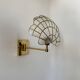 Pair of adjustable vintage wall lights, brass and mother-of-pearl, France, 1980.