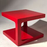 Coffee / side table lacquered red - vintage - 1970