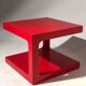 Coffee / side table lacquered red - vintage - 1970