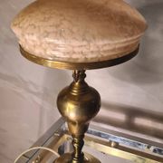 Brass lamp 1930, clichy glass lampshade 35x20, slight mark of use