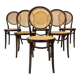 Set of 6 Zpm Radomsko Bentwood and Cane Dining Chairs, 1970s