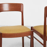 4 dining chairs in teak by Henning Kjaernulf for Korup Stolefabrik 1960s