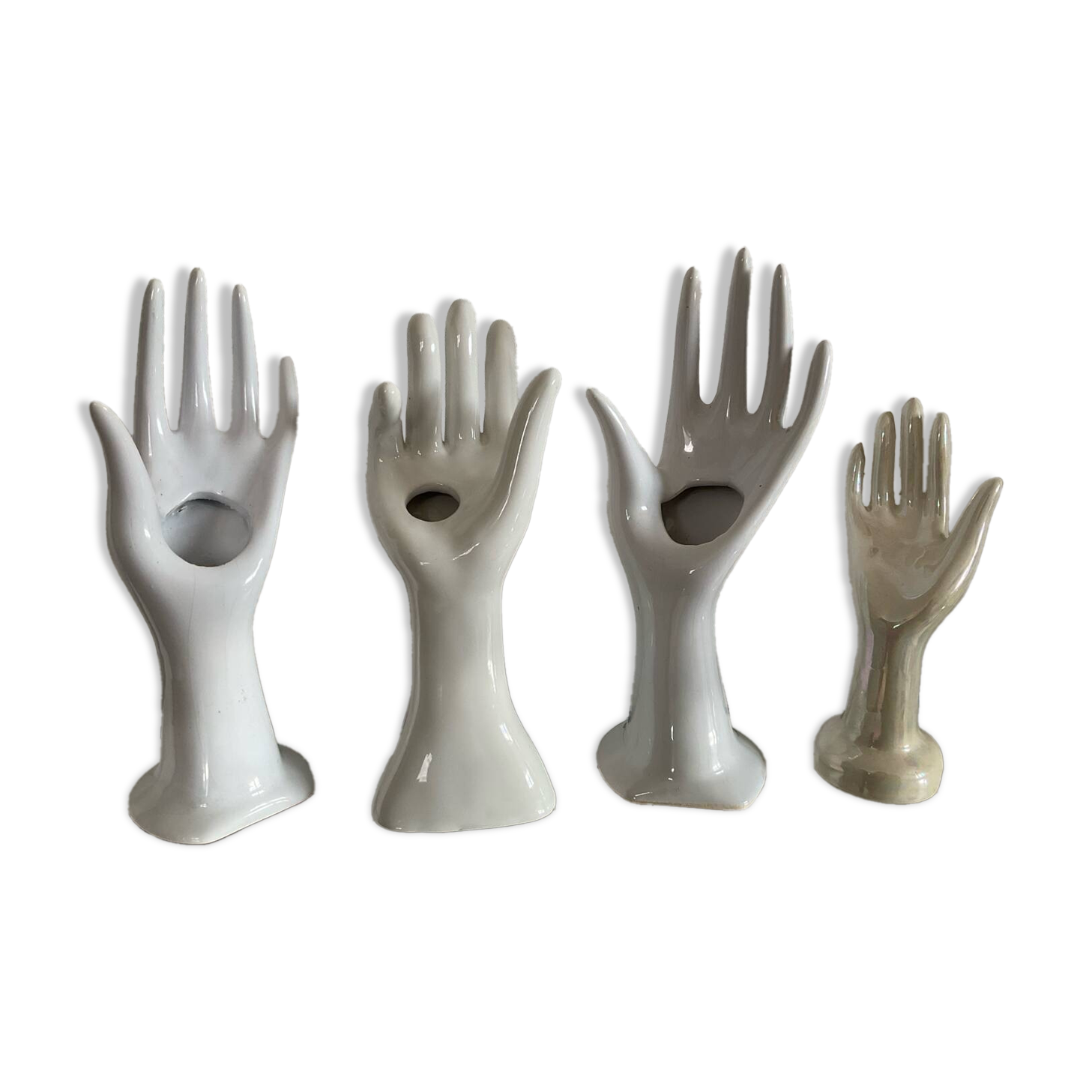 Set of 4 vintage ceramic soliflore hands