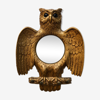 Witch mirror shape vintage owls 28x38cm