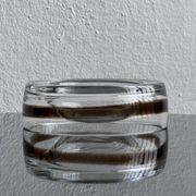 Timeless Murano glass valet tray in clear and brown glass 1970's