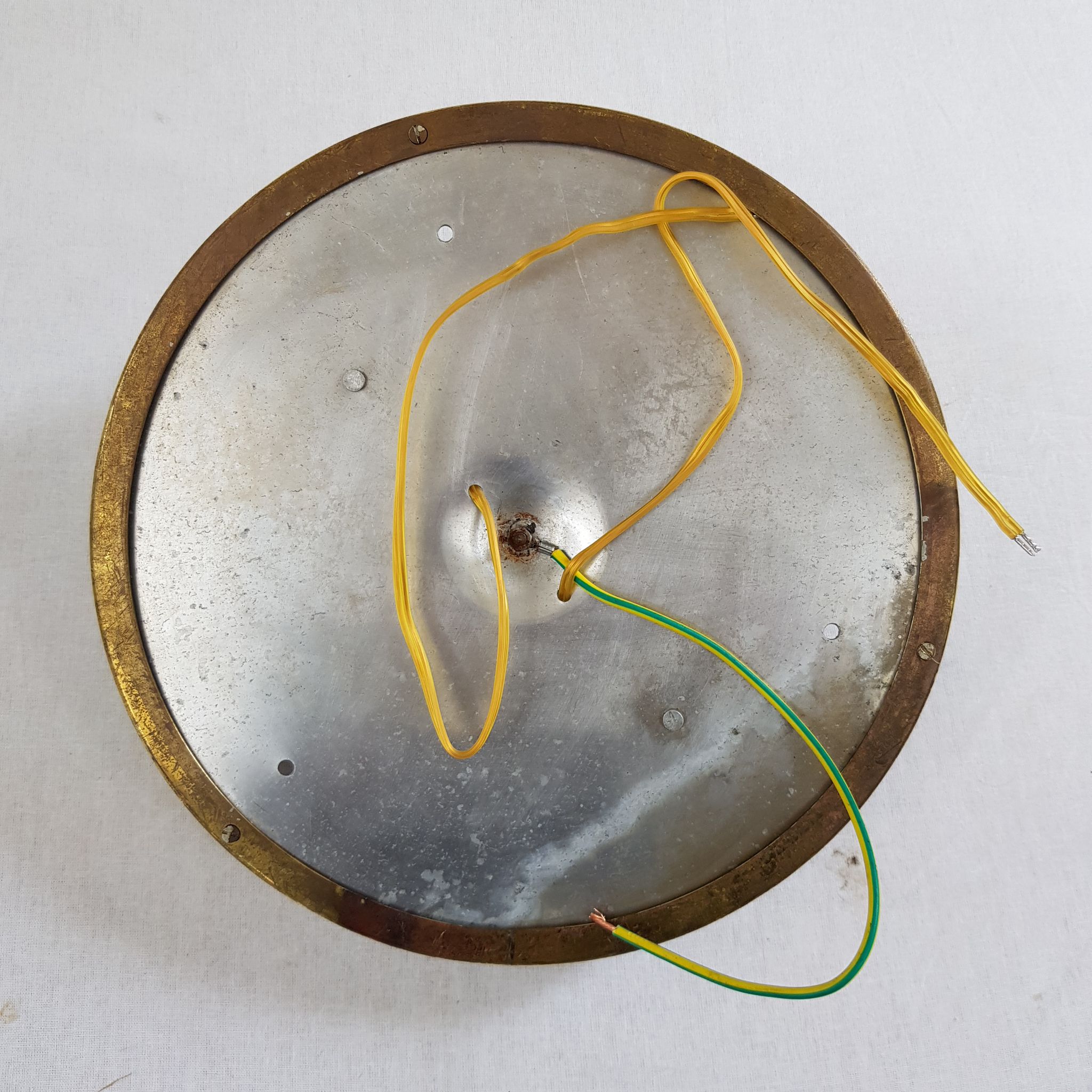 Plafonnier vieil or cristal Lucien Gau