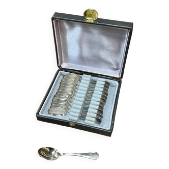 Series of 12 teaspoons in silver metal with their box