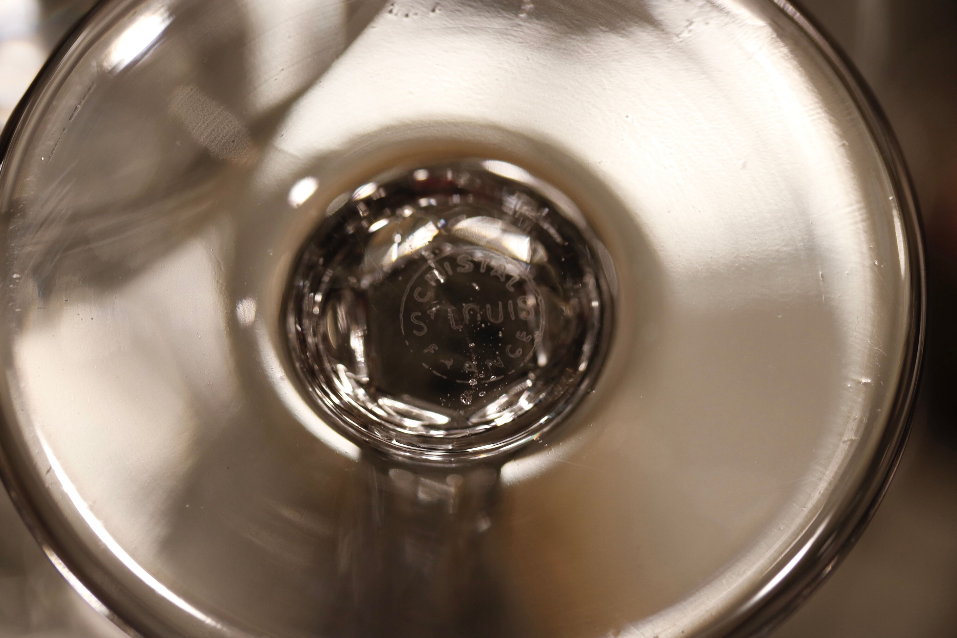 Series of 8 Crystal Champagne flutes from Saint Louis, Cerdagne model