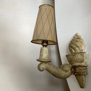 Pair of Arlus torchlight wall light in art deco plaster 1950