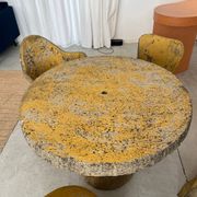Garden furniture in concrete imitation faux wood