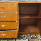 Vintage 1960s 4-drawer, 1-door cabinet