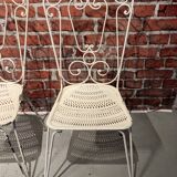 Wrought iron garden set painted white