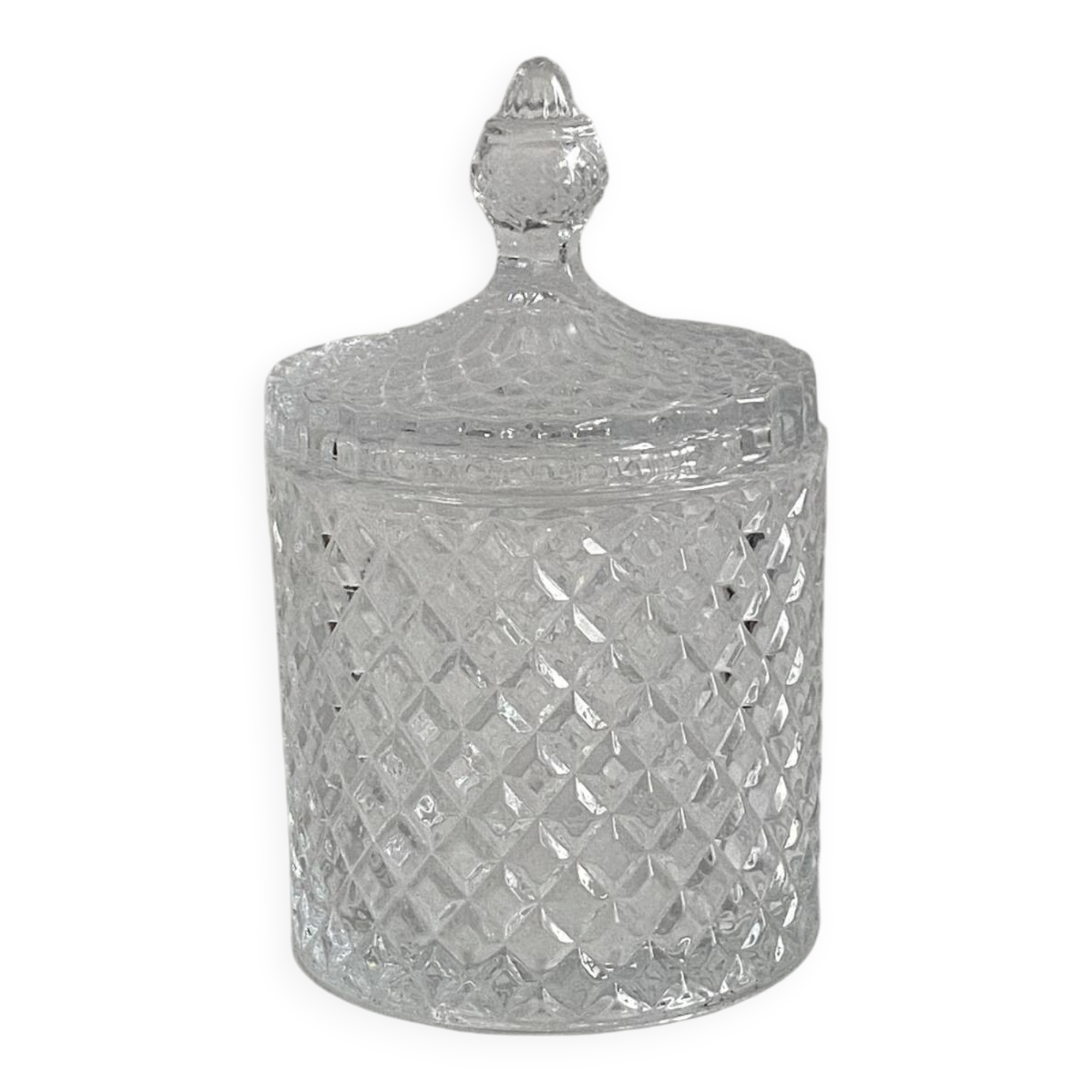 Candy box / glass cotton pot with crystal effect