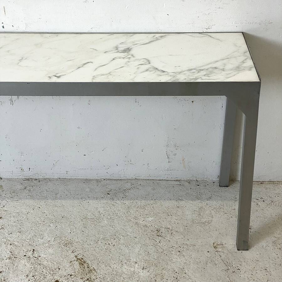 Metal and Carrara marble console