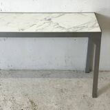 Metal and Carrara marble console