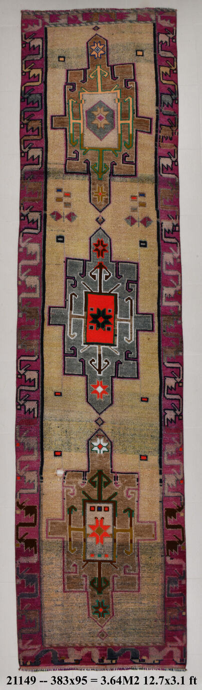 3x12 Vintage Herki Runner Rug