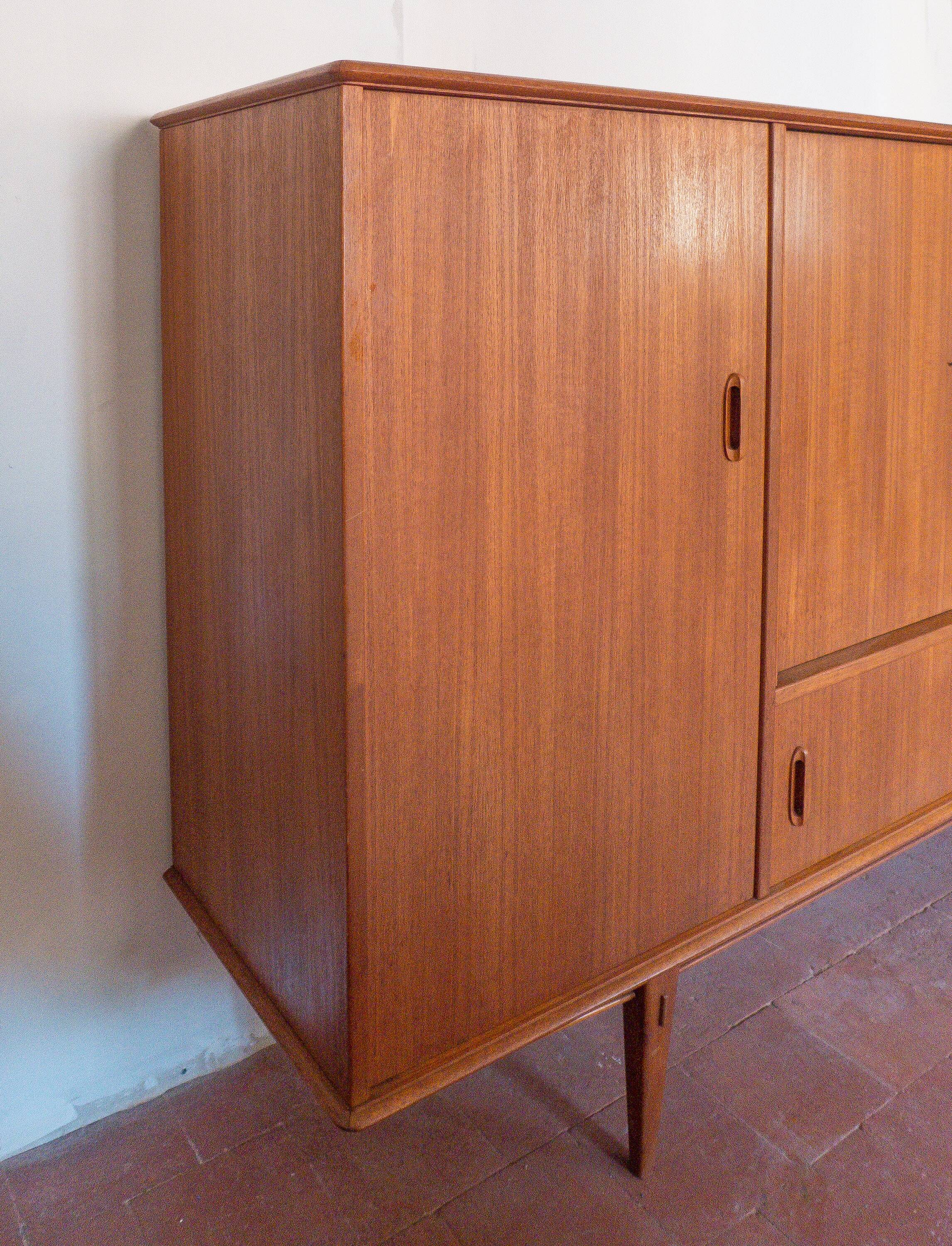 Arno wooden sideboard, Scandinavian teak wood sideboard, vintage storage unit