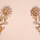 Set Hollywood Regency Wandlampe vergoldet Messing Swarovski-Kristalle Palwa