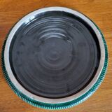 Vintage black and green ceramic trivet