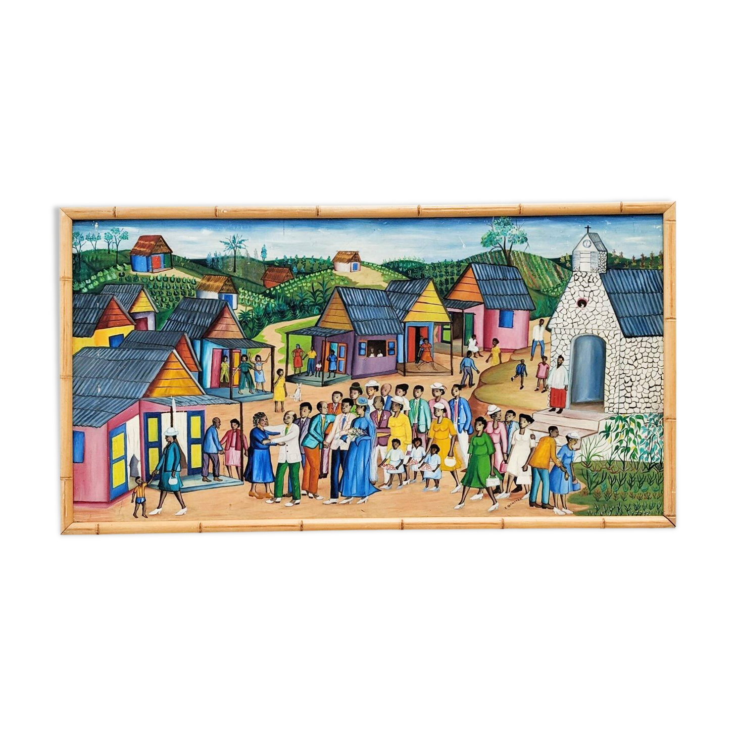 Vintage Naïve art painting