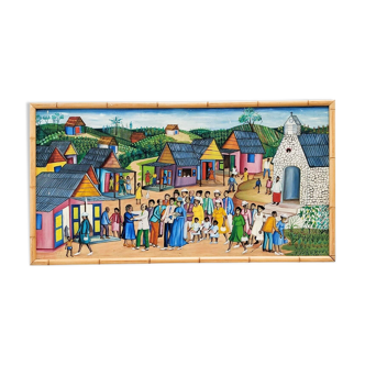 Vintage Naïve art painting