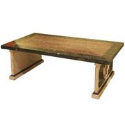 Table basse ou de cocktail rectangulaire en marbre polychrome italien du 20e siècle