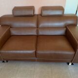 Roche Bobois Gold leather sofa 172 cm