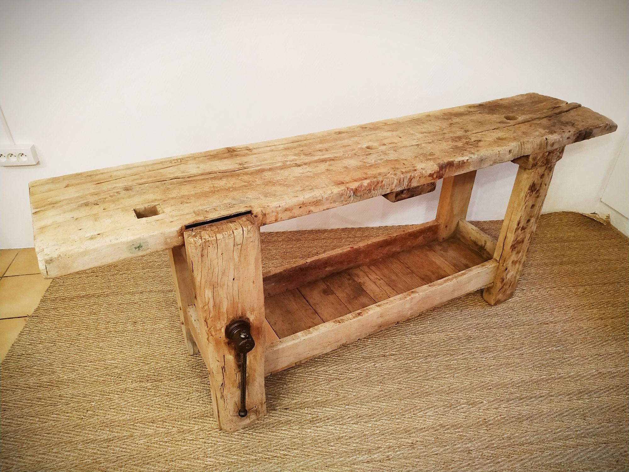 Old beech workbench 205 cm