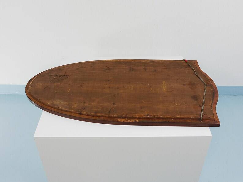 Early Biedermeier Large Antique Pearwood Shield Wall Mirror, Vienna, 1820s