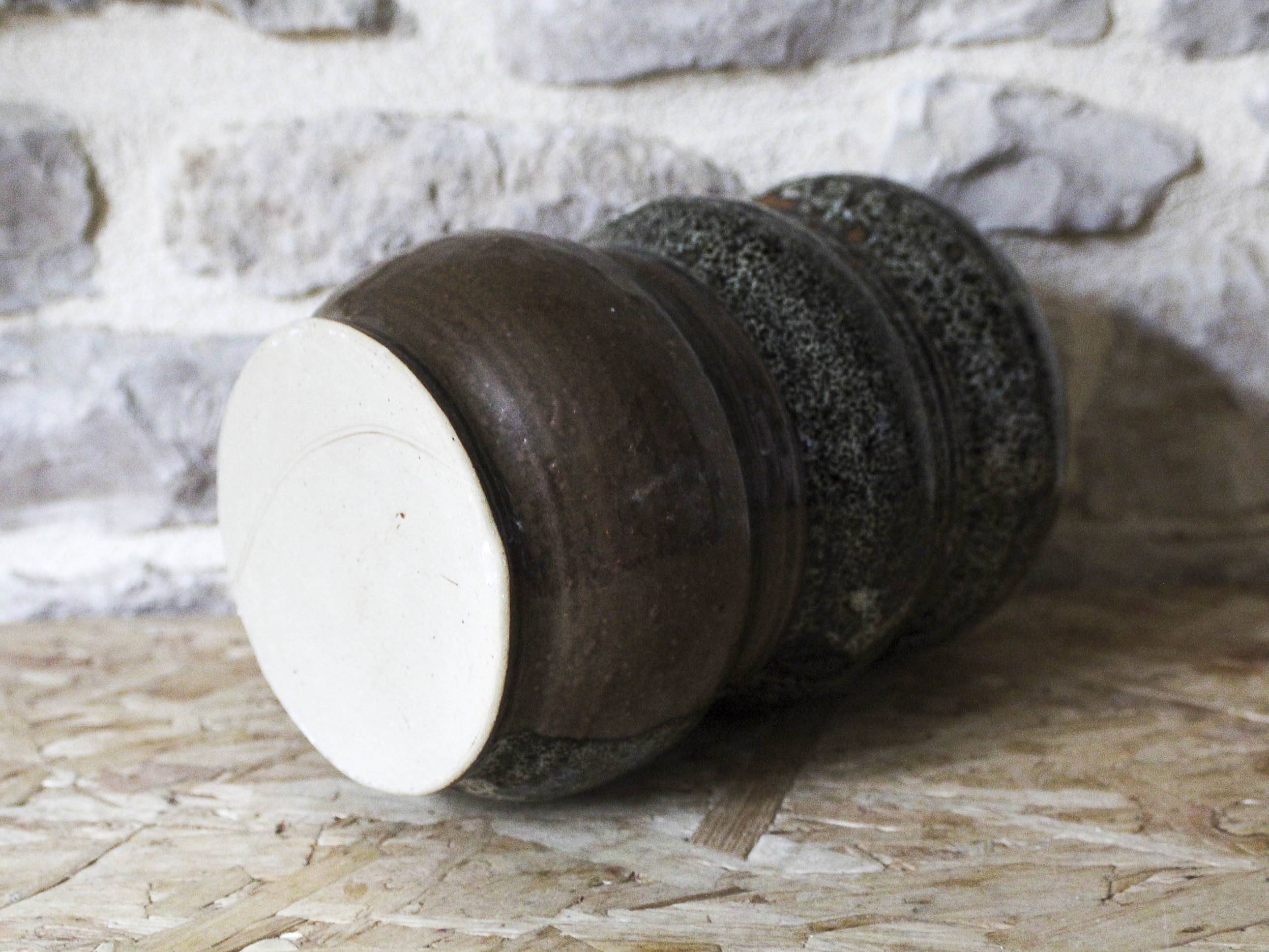 Enamelled stoneware vase