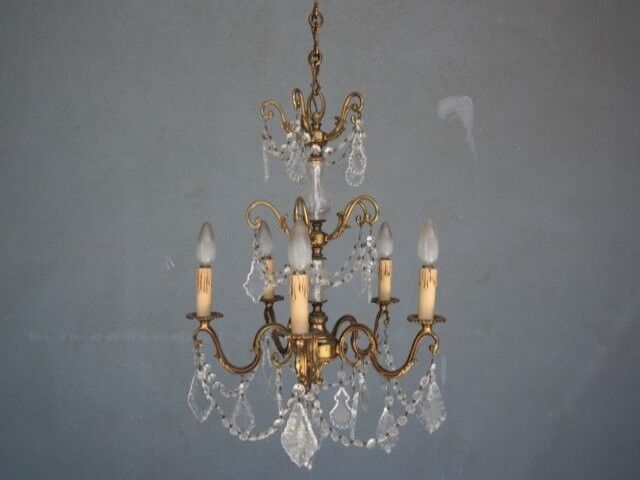 Gilded tassels time 1900 bronze chandelier