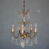 Gilded tassels time 1900 bronze chandelier