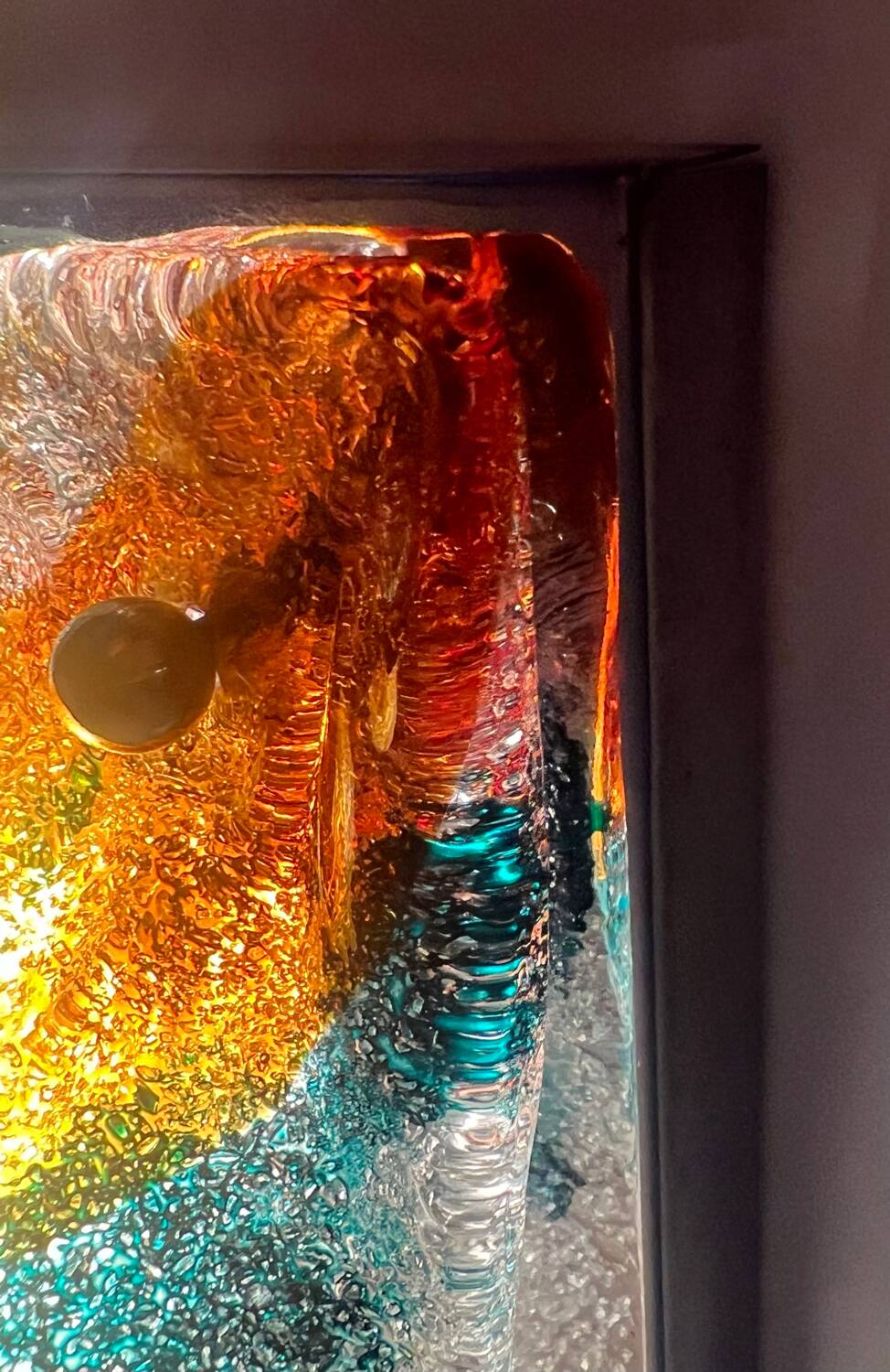 Italian Murano glass and chrome wall lamp Mazzega 70s