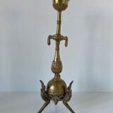 Pair of neoclassical style candlesticks in gilded bronze in the taste of Barbedienne