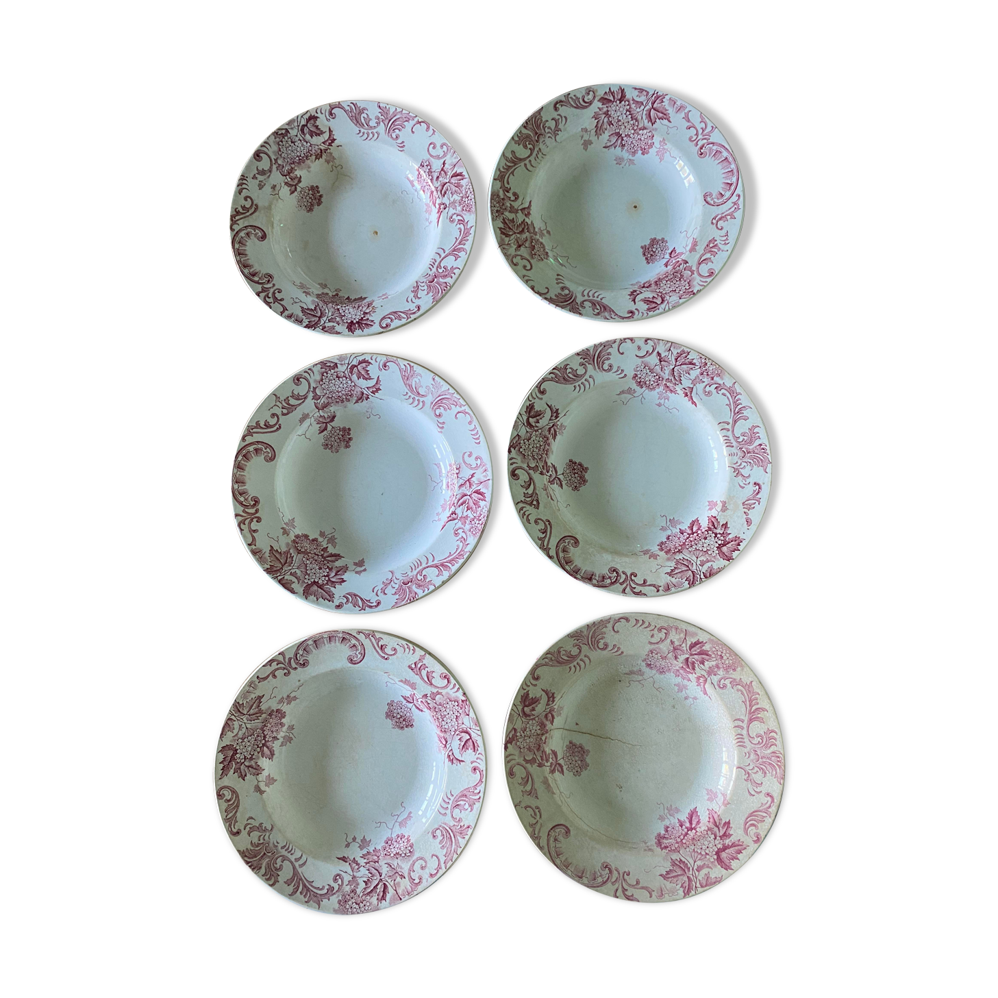 Set of 6 hollow plates in Iron Earth model Snowball, Saint Amand