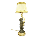 Clodion faun lamp, Louis XVI style, early 1900s - gilded and patinated bronze