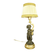 Lampe au faune clodion style louis xvi début 1900 - bronze doré et patiné