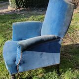 Armchair Napoleon III blue velvet