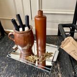 Mirrored top and silver metal handles