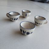 Set of 4 Small ceramic cups