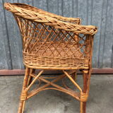 Child rattan chair from the 60s and 70s