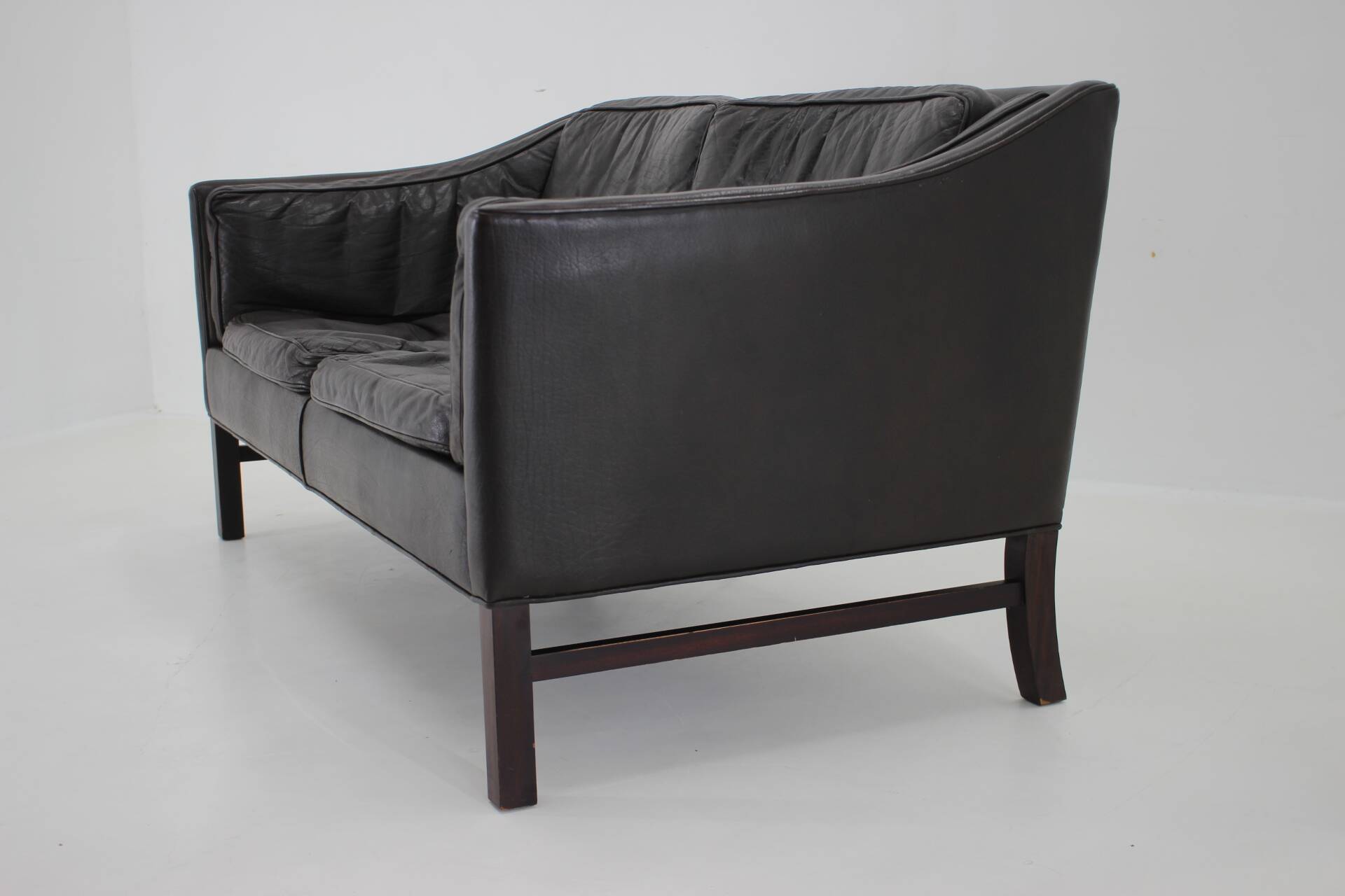 1970s danish 2-seater sofa in dark brown leather